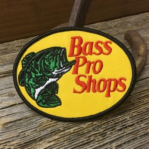 BASS PRO SHOPS ロゴ だ円形 ワッペン ◆ バスプロショップス バス釣り アイロンパッチ 黒フチ CAWP107