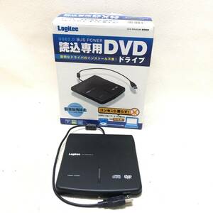 △Logitec ロジテック USB2.0 BUS POWER 読込専用DVDドライブ LDV-P8U2LBK PC周辺機器 通電確認済 △C73767