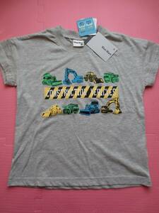 新品 120 働く車柄 半袖Tシャツ ブルドーザー パワーショベル ダンプトラック トミカ風 重機 はたらくくるま 子供 男の子 夏物 送料無料