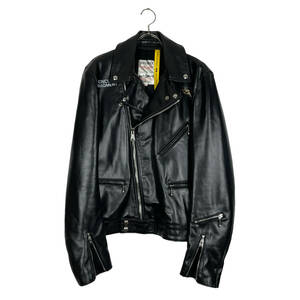 Moncler× Fragment× Lewis Leather (モンクレール× フラグメント× ルイスレザー) leather jkt (black)