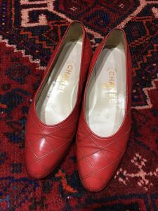 CHANEL MATELASSE LEATHER PUMPS MADE IN ITALY/シャネルレザーヒールパンプス