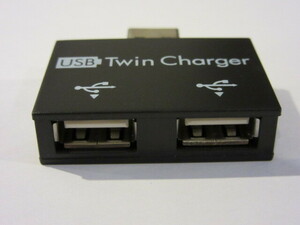 USBハブ USB Twin Charger USB2.0-2ポート (ブラック)