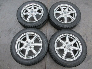 MILLOUS14インチアルミホイルタイヤ4本 14×41/2J OFF45 PCD100 4穴 BRIDGESTONE BLIZZAK VRX 155/65R14 18年制