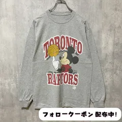 古着 used　Disney　ディズニー　Mickey Mouse　ミッキー　長袖プリントTシャツ　グレー　レトロ　クルーネック