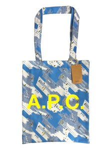 A.P.C. (アーペーセー) Tote Lou BLEU トートバッグ コットン COFBY M61442 IAA ブルー 水色系 ホワイト ウィメンズ/091