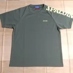 美品☆SPALDING メンズ 半袖Tシャツ LLサイズ カーキ ポリエステル