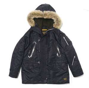 NEIGHBORHOOD ネイバーフッド 18AW N-3D/N-JKT 182SZNH-JKM03 PRIMALOFT ブラック 馬革 レザー メンズ S N-3B N3-B N3-D