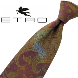 569/ 美品 ETRO エトロ 中古 USED ペイズリー柄 ネクタイ