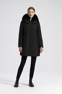 WOOLRICH ウールリッチ 20AW (WWOU0303) BOW BRIDGE COAT ボウ ブリッジ ラビットファー ダウン コート 黒 S 定価135300円