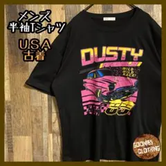 車 89 レーシング メンズ ブラック L USA古着 90s 半袖 Tシャツ