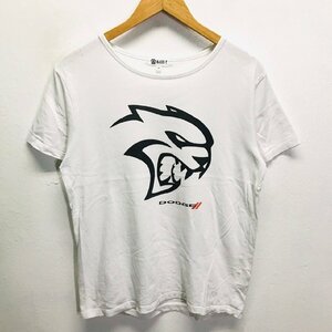 (^w^)b A-BASE-T エーベス DODGE ダッジ チャレンジャー ヘルキャット エンブレム ロゴ 半袖 Tシャツ アメ車 海外 ホワイト M 8723iE