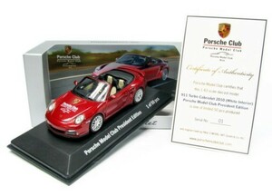 ☆レア絶版*ディーラー限定*世界50台*Minichamps*1/43*Porsche 911 Turbo Cabriolet 2010 レッドメタリック