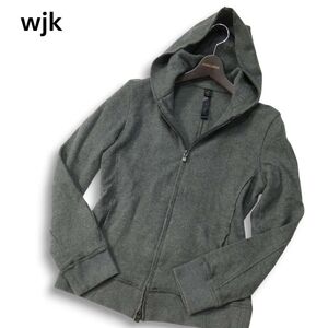 wjk ダブルジェイケイ 2328 wl89yp 秋冬 ウール100%★ ジップアップ パーカー フーディー Sz.M　メンズ グレー 日本製　I5T00005_1#N