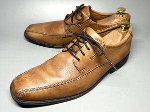 【即決】Clarks 26cm UK7.5 メンズ クラークス スワールトゥ 革靴 くつ ライトブラウン 茶色 ビジネス レザー 本革 