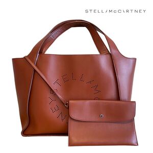 【極上美品】STELLA McCARTNEY ステラマッカートニー ◆502793 W8542 2504 ◆ロゴ サークル パンチングロゴ トートバッグ ハンドバッグ 