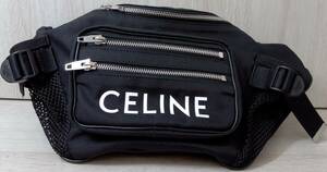 【美品】 AI鑑定済 CELINE セリーヌ トレッキング S-GA-4242 ボディバッグ ブラック レディース 保存袋付 店舗受取可