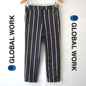 美品　GLOBAL WORK／グローバルワーク★　ストライプ　クロップドパンツ　S