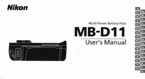 Nikon ニコン マルチパワーバッテリーパック MB-D11 の ユーザーズマニュアル 取扱説明書 オリジナル版(美品)