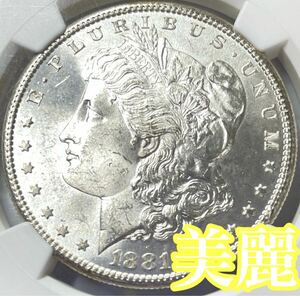 1881年 モルガン ダラー アメリカ リバティ 自由の女神 シルバー イーグル 鷲 1ドル 銀貨 NGC MS64 アンティークコイン 古銭 硬貨 金貨