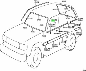 トヨタ 純正 ランドクルーザー 80 フロントドア ベルト モールディング 左 MOULDING FRONT DOOR BELT LH TOYOTA LEXUS Genuine 未使用