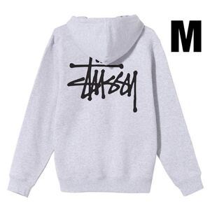 ステューシー BASIC STUSSY ZIP HOODIEパーカー M グレー