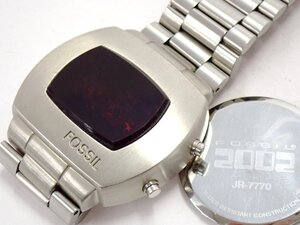 \1■ジャンク■ フォッシル JR-7770 レッド クオーツ メンズ 腕時計 U61609