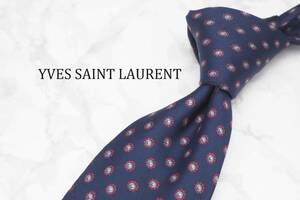 【美品】Yves Saint Laurent イヴ サンローラン A-307 ネイビー USA アメリカ製 ブランド ネクタイ 良品 古着 卸 USED オールド SILK