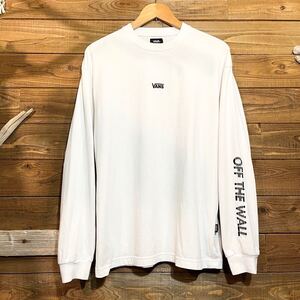 VANS バンズ ロンT 長袖Tシャツ 刺繍ロゴ M ホワイト