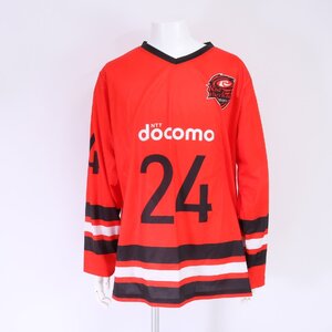 ■美品■RedHurricanes レッドハリケーンズ 大阪 ラグビー チーム ユニフォーム ジャージ L サイズ 長袖 Tシャツ メンズ EHM 1205-H104