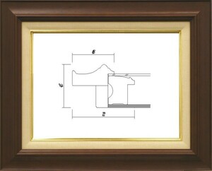 額縁　油絵/油彩額縁 木製フレーム 7720 サイズ F4号 ブラウン 茶