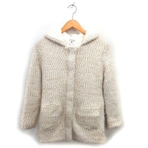 ザラ ZARA Girls Knitwear 子供服 ツイード パーカー ジャンパー アウター ボア ニット シャギー 比翼仕立て ジップアップ 11-12