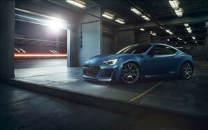 スバル BRZ STI Performance Concept 2015年 富士重工 絵画風 壁紙ポスター ワイド版603×376mm （はがせるシール式） 003W2