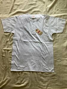 新品 Healthknit ヘンリーネック Tシャツ 日本規格 ヘルスニット 白 綿100％ M~XL 猫目ボタン(検ビンテージ 0s コットン)