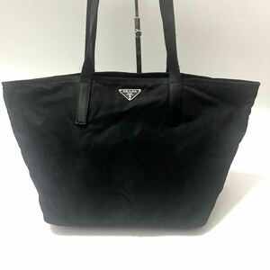 1円 PRADA プラダ トートバッグ ナイロン 肩掛け 三角ロゴ ブラック 黒 A4収納可能 メンズ