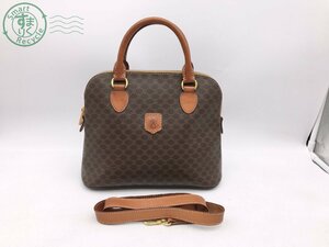 2405605045　＊ CELINE セリーヌ DM95 ハンドバッグ マカダム レザー ブラウン 茶 ショルダーバッグ レディース 2WAY 斜め掛け 中古