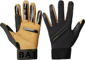 ★USサイズ L（日本XLサイズ）★ ウォースティック バッティンググローブ Warstic Adult Workman3 Batting Gloves ブラック