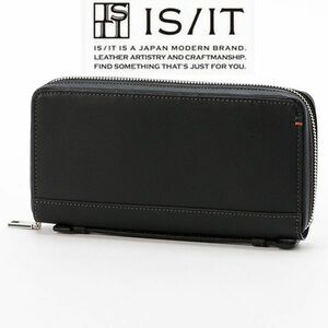 ★新品 定価22,000円 IS/IT (イズイット）牛革 スマートセルバッグ クラッチバッグ セカンドバッグ ブラック 黒★