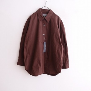 【未使用/定価3.6万】マーガレットハウエル MARGARET HOWELL *MATT ORGANIC COTTON POPLIN*2長袖シャツ綿茶(4-2410-120)【90K42】