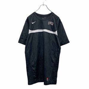 NIKE 半袖 ロゴ Tシャツ M ブラック ホワイト 部分メッシュ ドライフィット ナイキ スポーツ 古着卸 アメリカ仕入 a506-6039