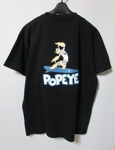 L 希少 新品 HONEY FITZ ハニーフィッツ × POPEYE ポパイ コラボ Tシャツ 黒 USA製