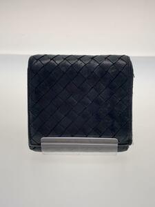 BOTTEGA VENETA◆イントレチャート/2つ折り財布/レザー/BLK/メンズ/156822