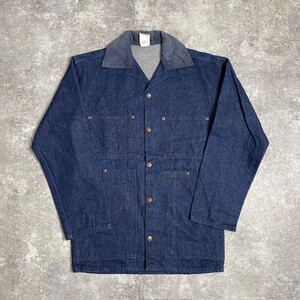 【men174U】 NANA INDUSTRIAL デニムカバーオール USA製 SMALL 襟芯 切替 ワークジャケット ミントコンディション 174U AG