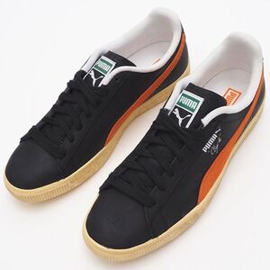 F05243 新品 23FW PUMA/CLYDE VINTAGE レザースニーカー 【サイズ：28cm】 ブラック/オレンジ 394687-02 クライド プーマ