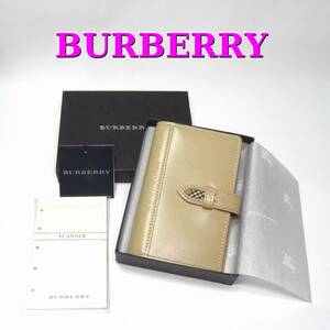 ▼BURBERRY マイクロ5穴 システム手帳 ●未使用保管品 付属品有り ベージュ 名刺入れとしても バーバリー コンパクト 超希少