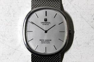 ■UNIVERSAL GENEVE ユニバーサルジュネーブ■** WHITE SHADOW ホワイトシャドウ/ウルトラスリム/ケース付**①