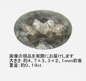 NO.12 アベンチュリンアクアマリン オーバルルース(ナイジェリア産)(5×3ｍｍ)＜沈着・勇敢・聡明＞天然石現品