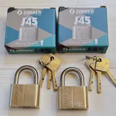 ZARKER ザーカーステンレススチール製防錆南京錠J45 2個セット（同じ鍵）