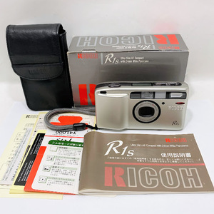 1円～ RICOH リコー R1s コンパクトフイルムカメラ シルバー 簡易動作確認済み 箱 ケース 取扱説明書付き