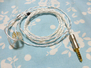 FitEar ケーブル 6N純銀撚り線 + 銀メッキOFC 八芯 ブレイド 編み 4.4mm5極 ( MMCX 2.5mm4極 3.5mm3極 変更可 須山補聴器 MH334 335 TO Go!