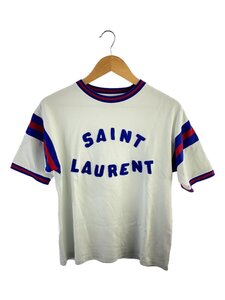 SAINT LAURENT◆Tシャツ/コットン/WHT/無地/672869